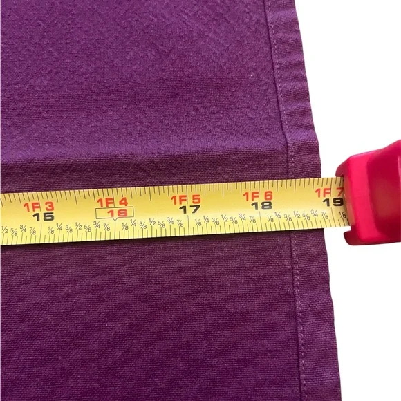 💜💜6 Placemats & 6 Dinner Napkins Set Brownstone Gallery Ribbed Stripe Purple Tan - Picture 6 of 6